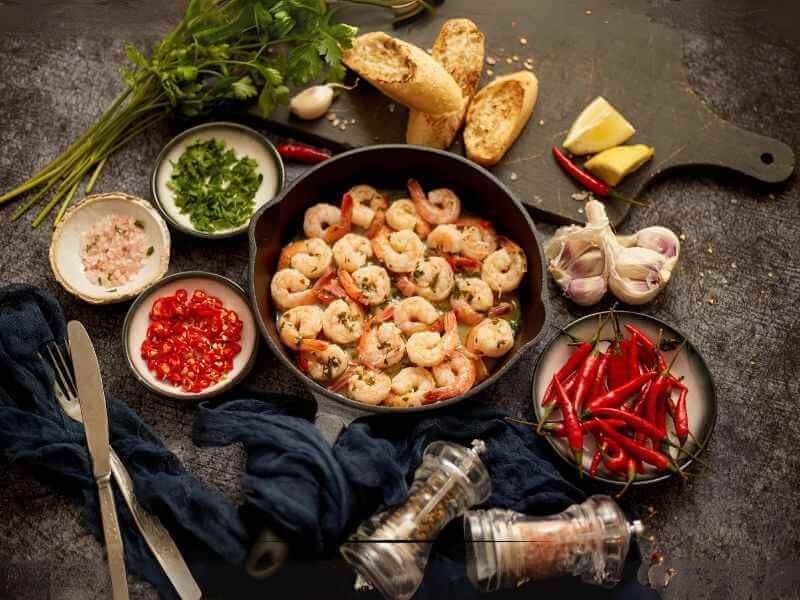 Shrimp Dish With Ingredients.