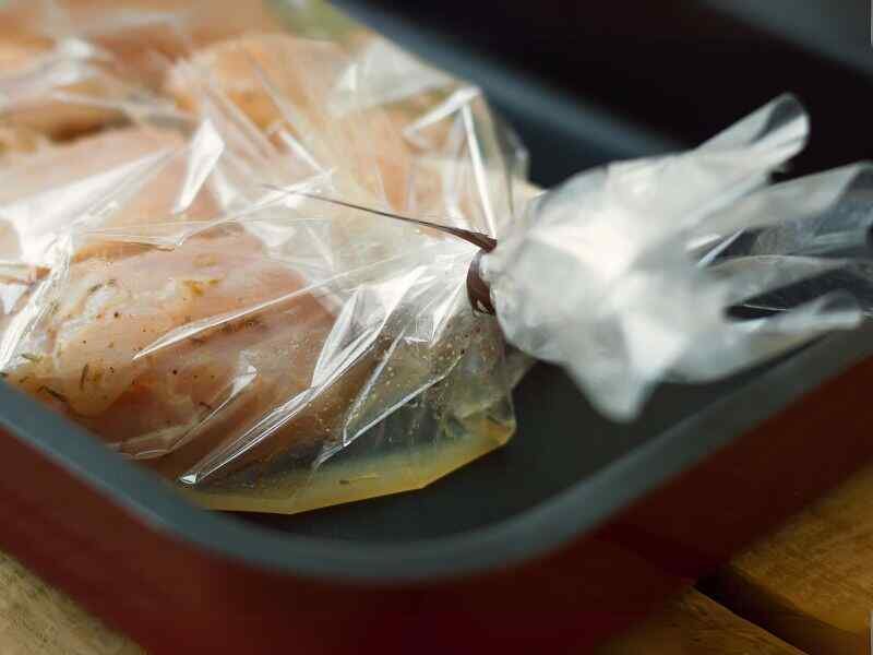 Chicken Breasts Warped in the Plastic Warp