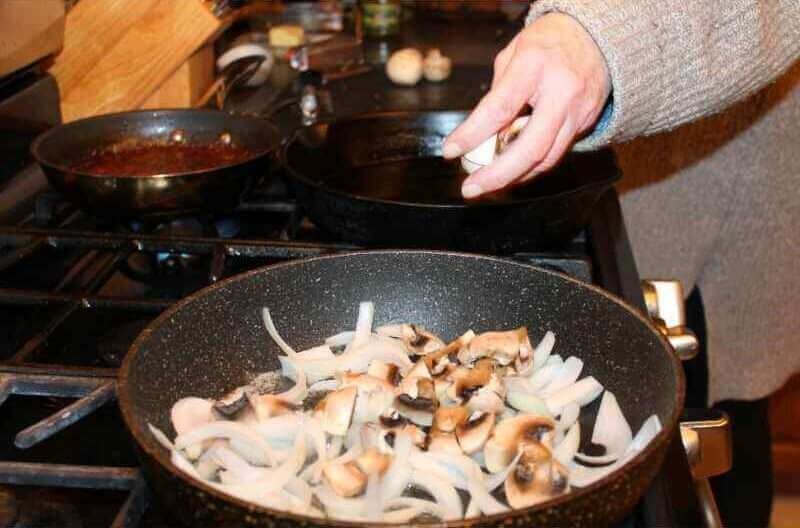 In the same pan, you’ll need to put some butter and melt it