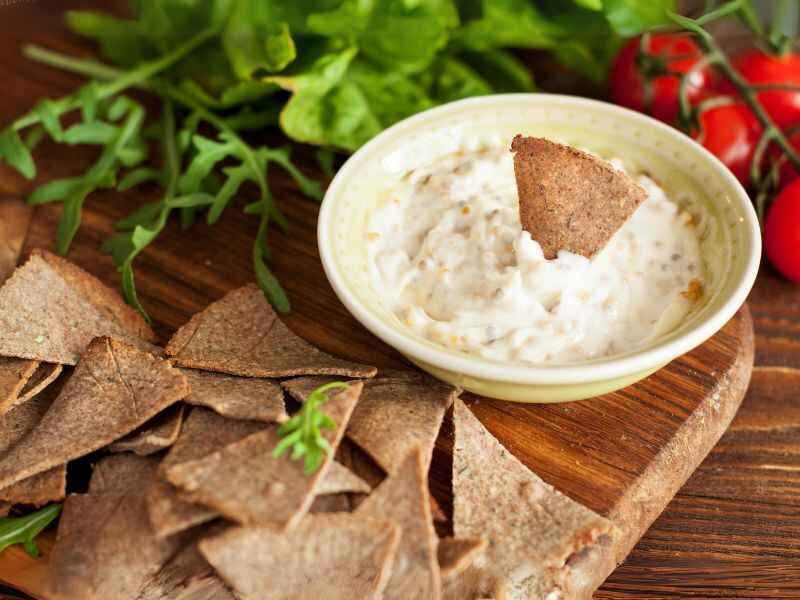 Perfectly Served  Dill Pickle Dip with Gluten-Free Dippers