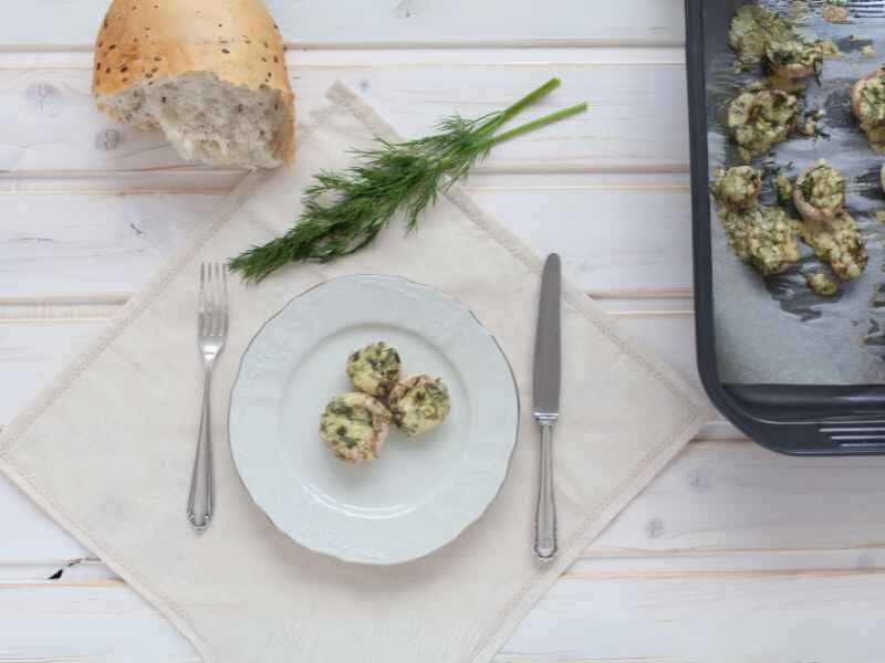 Served Mexican Stuffed Mushrooms 