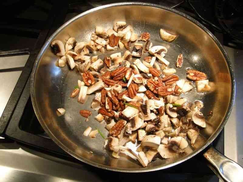 chopped pecans and heat the pan