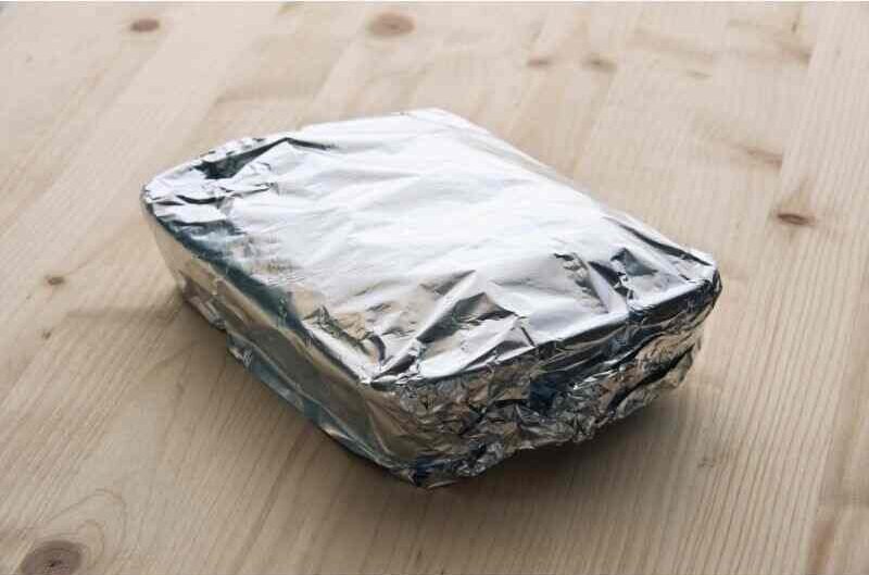 wrapped in two layers of foil.