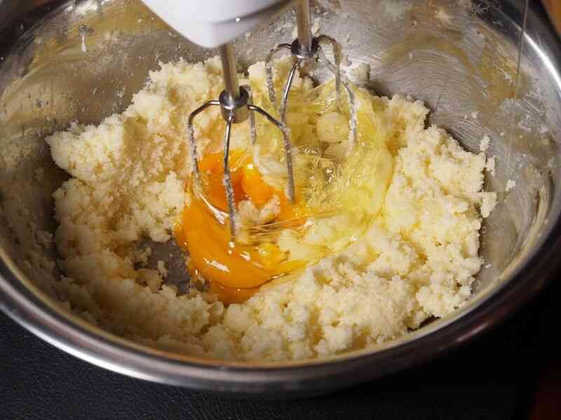 eggs into the flour mixture until smooth