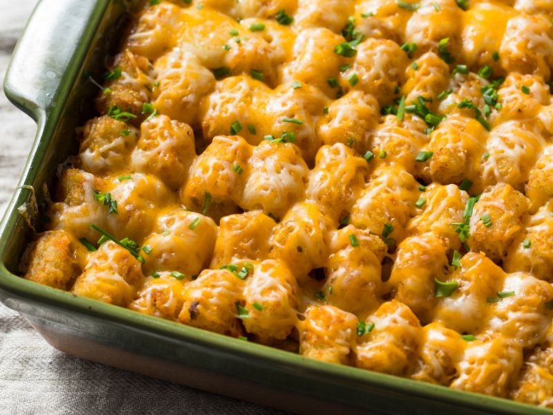 Bake the Buffalo Chicken Tater Tot Casserole