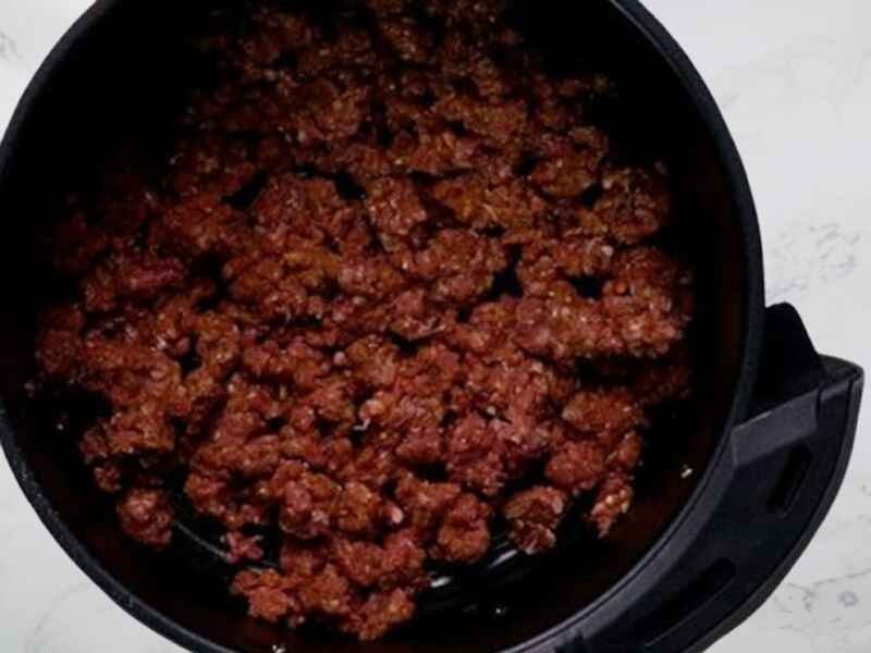 ground meat into the air fryer basket