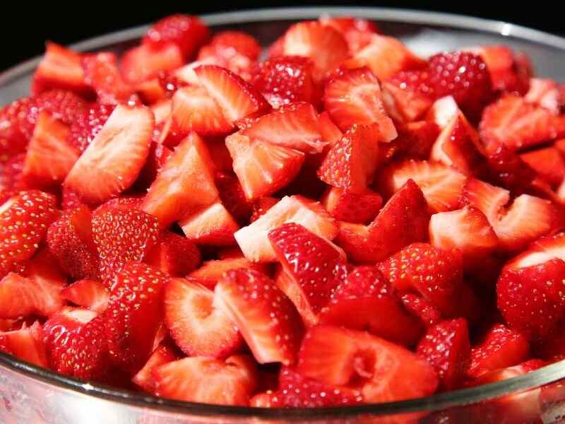 strawberries cut into slices