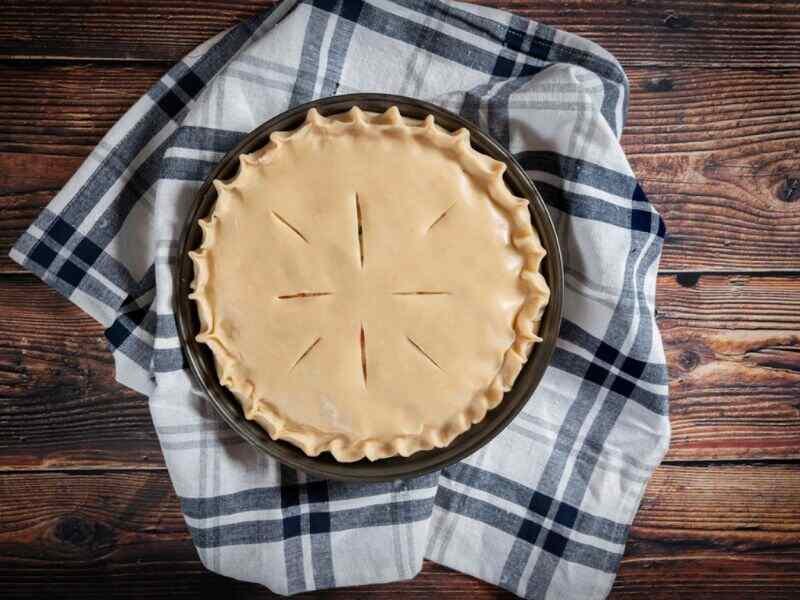 Place a second pie crust on top of the filling