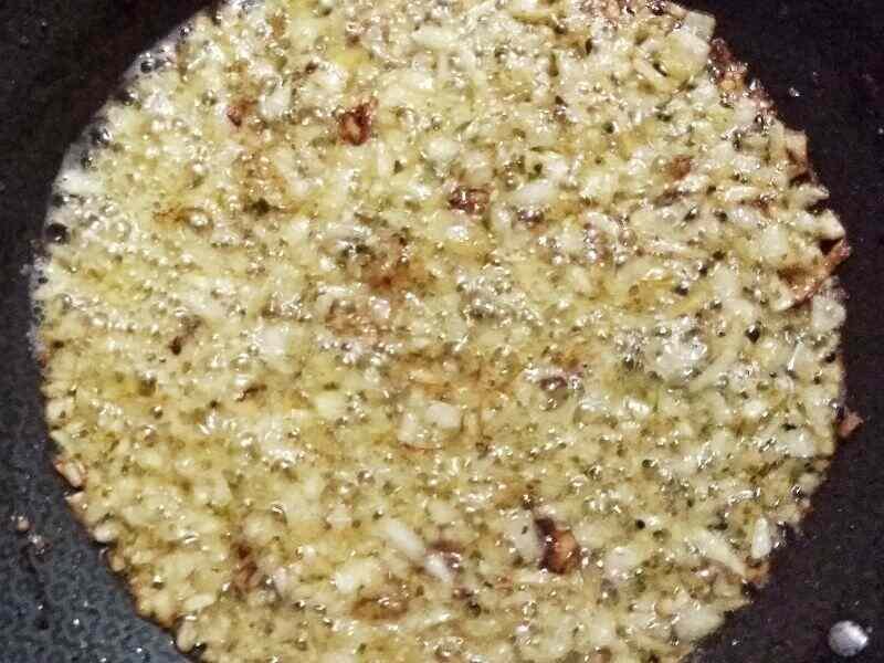 onion and garlic fry