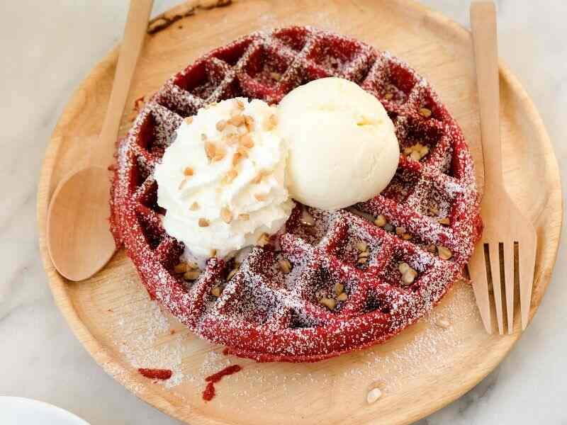 Serve Red Velvet Waffles